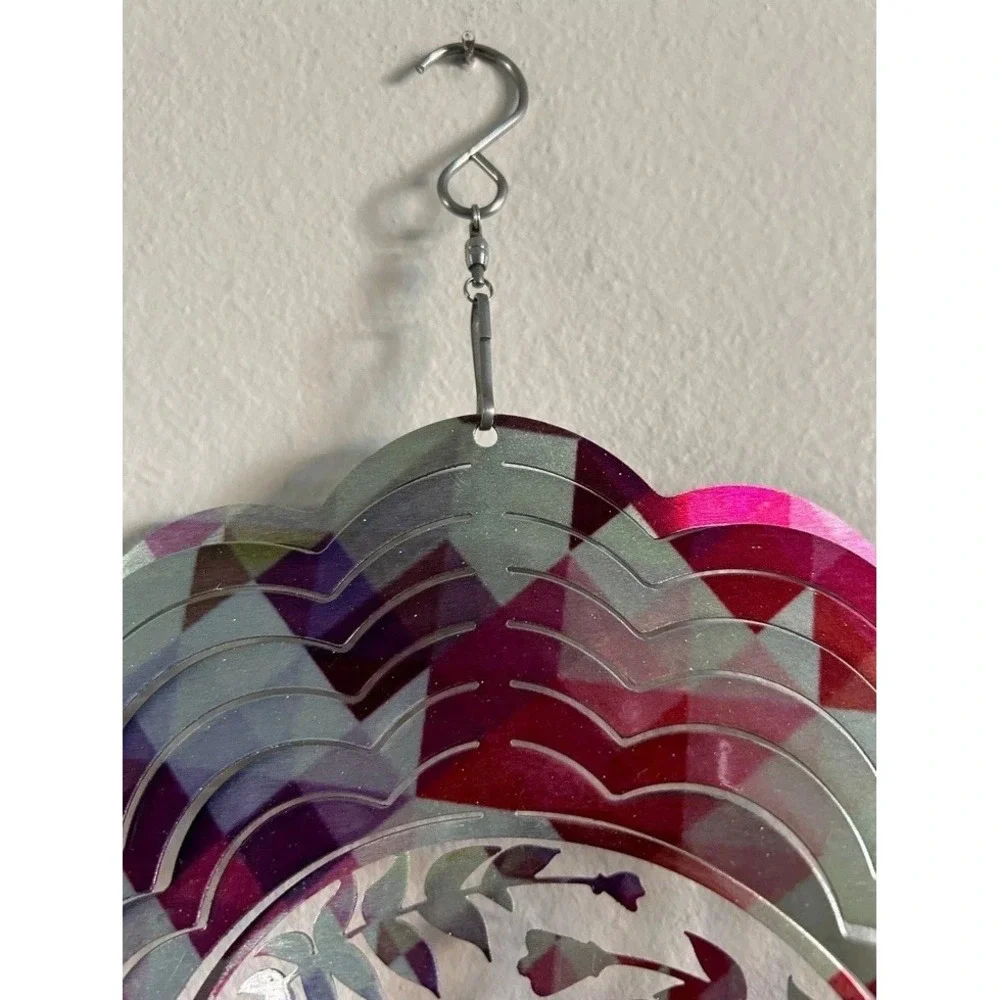 Hummingbird Wind Spinner 3D Hanging Stainless Steel Garden Porch‎ Patio Decor